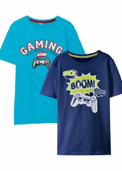 Kinder bonprix Jungen 9-16 Jahre·Mehrfachpacks|Jungen 9-16 Jahre·Shirts|T-Shirt aus reiner Bio-Baumwolle (2er Pack)