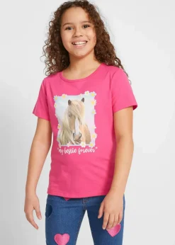 Kinder bonprix Mädchen 2-8 Jahre·Nachhaltigere Materialien|Mädchen 9-16 Jahre·Nachhaltigere Materialien|T-Shirt aus reiner Bio-Baumwolle (2er Pack)