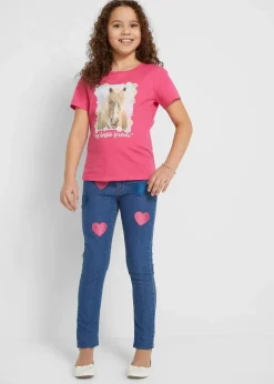 Kinder bonprix Mädchen 2-8 Jahre·Nachhaltigere Materialien|Mädchen 9-16 Jahre·Nachhaltigere Materialien|T-Shirt aus reiner Bio-Baumwolle (2er Pack)