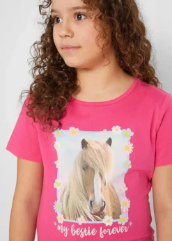 Kinder bonprix Mädchen 2-8 Jahre·Nachhaltigere Materialien|Mädchen 9-16 Jahre·Nachhaltigere Materialien|T-Shirt aus reiner Bio-Baumwolle (2er Pack)