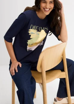 Damen bonprix Nachhaltigere Materialien|Shirts & Tops|T-Shirt aus reiner Bio-Baumwolle