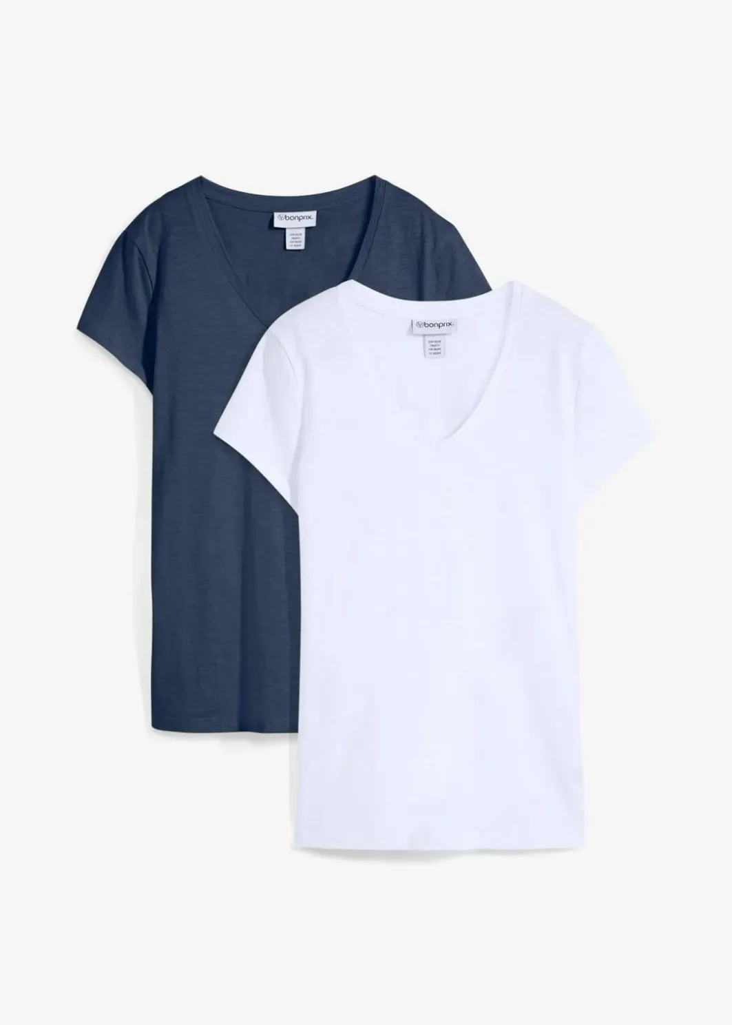 Damen bonprix Bekleidung·Röcke|Basics|T-Shirt aus reiner Bio-Baumwolle (2er Pack)