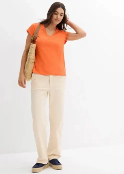 Damen bonprix Bekleidung·Röcke|Basics|T-Shirt aus reiner Bio-Baumwolle (2er Pack)