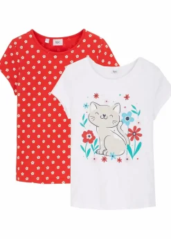 Kinder bonprix Mädchen 2-8 Jahre·Nachhaltigere Materialien|Mädchen 9-16 Jahre·Nachhaltigere Materialien|T-Shirt aus reiner Bio-Baumwolle (2er Pack)