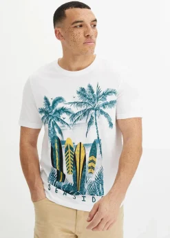 Herren bonprix Strandmode|Große Größen|T-Shirt aus reiner Bio-Baumwolle