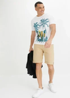 Herren bonprix Strandmode|Große Größen|T-Shirt aus reiner Bio-Baumwolle