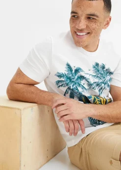 Herren bonprix Strandmode|Große Größen|T-Shirt aus reiner Bio-Baumwolle