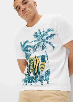 Herren bonprix Strandmode|Große Größen|T-Shirt aus reiner Bio-Baumwolle