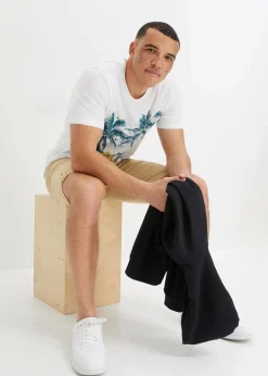 Herren bonprix Strandmode|Große Größen|T-Shirt aus reiner Bio-Baumwolle