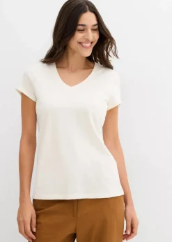 Damen bonprix Nachhaltigere Materialien|Shirts & Tops|T-Shirt aus reiner Bio-Baumwolle (2er Pack)