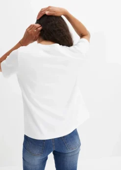 Damen bonprix Shirts & Tops|Basics|T-Shirt aus reiner schwerer Bio-Baumwolle
