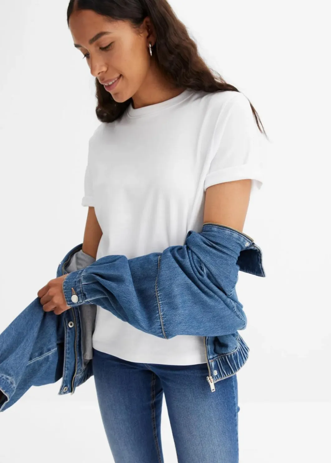 Damen bonprix Shirts & Tops|Basics|T-Shirt aus reiner schwerer Bio-Baumwolle