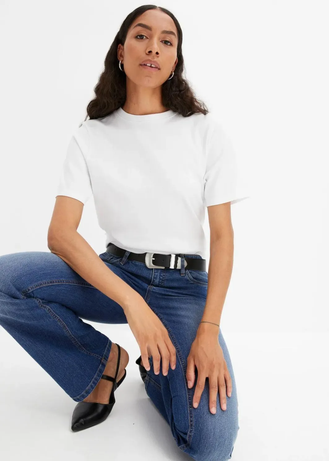 Damen bonprix Shirts & Tops|Basics|T-Shirt aus reiner schwerer Bio-Baumwolle