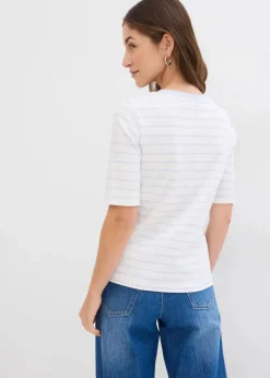 Damen bonprix Nachhaltigere Materialien|Shirts & Tops|T-Shirt aus schwerer Bio-Baumwolle