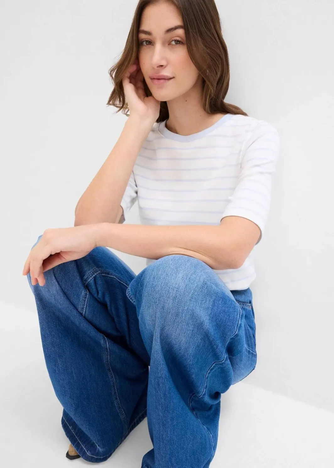 Damen bonprix Nachhaltigere Materialien|Shirts & Tops|T-Shirt aus schwerer Bio-Baumwolle