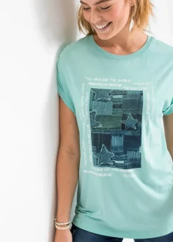 Damen bonprix Shirts & Tops|T-Shirt aus softem Viskose-Mix