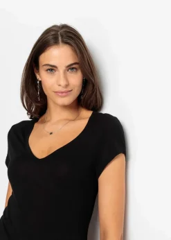 New T-Shirt aus softer Viskose Damen Basics|Shirts & Tops