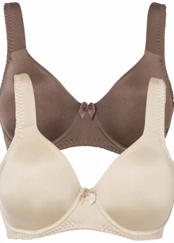 New T-Shirt BH mit Bügel und Glanzeffekt (2er Pack) Damen Große Cups D-H|Bhs