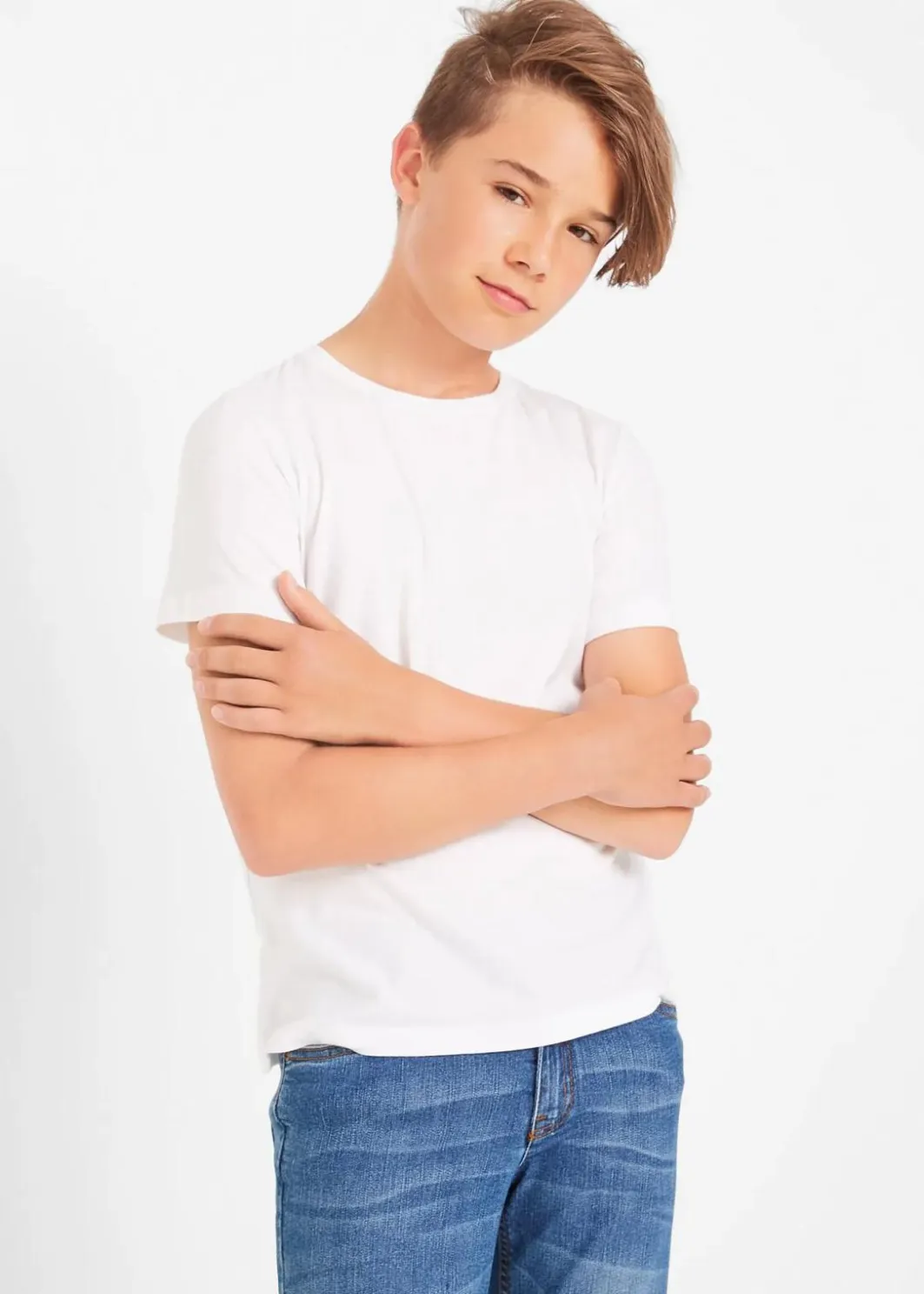 Kinder bonprix Jungen 9-16 Jahre·Mehrfachpacks|Jungen 9-16 Jahre·Bademode|T-Shirt mit Bio-Baumwolle (3er Pack)