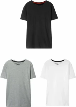 Kinder bonprix Jungen 9-16 Jahre·Mehrfachpacks|Jungen 9-16 Jahre·Bademode|T-Shirt mit Bio-Baumwolle (3er Pack)