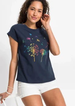 Outlet T-Shirt mit floralem Print Damen Shirts & Tops