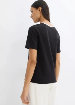 Damen bonprix Shirts & Tops|T-Shirt mit Kontrastdetail