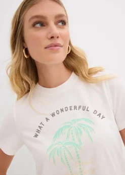 Outlet T-Shirt mit Motivprint Damen Shirts & Tops|Nachhaltigere Materialien