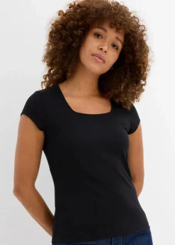 New T-Shirt mit reiner Bio-Baumwolle Damen Bekleidung·Röcke|Basics