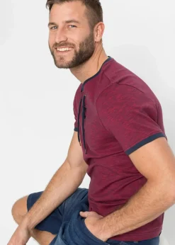 Outlet T-Shirt mit Schnürung aus Bio-Baumwolle Herren Shirts & Polos|Große Größen