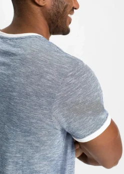 Herren bonprix Große Größen|Shirts & Polos|T-Shirt mit Schnürung aus Bio-Baumwolle