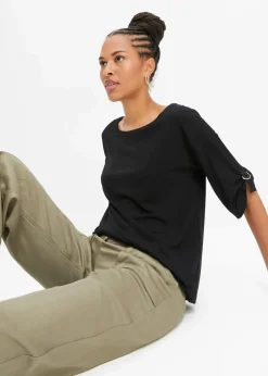 Damen bonprix Shirts & Tops|Nachhaltigere Materialien|T-Shirt mit U-Boot-Ausschnitt
