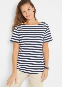 Outlet T-Shirt mit U-Boot-Ausschnitt Damen Bekleidung·Röcke|Basics