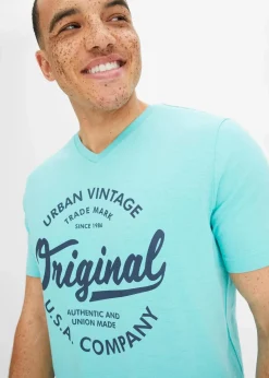Online T-Shirt mit V-Ausschnitt aus reiner Baumwolle Herren Große Größen|Shirts & Polos