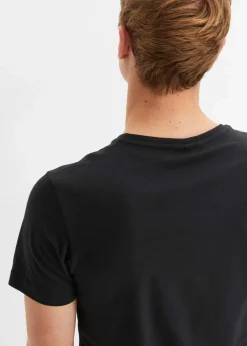 Herren bonprix Shirts & Polos|Basics|T-Shirt mit V-Ausschnitt (3er Pack)