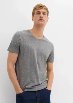 Herren bonprix Shirts & Polos|Basics|T-Shirt mit V-Ausschnitt (3er Pack)
