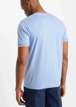 Sale T-Shirt mit V-Ausschnitt in Doppeloptik Herren Shirts & Polos