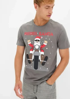 Herren bonprix Große Größen|Shirts & Polos|T-Shirt mit Weihnachtsmotiv aus reiner Bio-Baumwolle