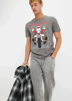 Herren bonprix Große Größen|Shirts & Polos|T-Shirt mit Weihnachtsmotiv aus reiner Bio-Baumwolle