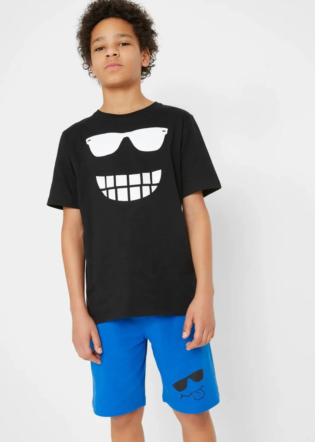 Kinder bonprix Jungen 9-16 Jahre·Bademode|Jungen 9-16 Jahre·Shirts|T-Shirt und Jersey-Bermuda (2-tlg.Set) aus reiner Bio-Baumwolle