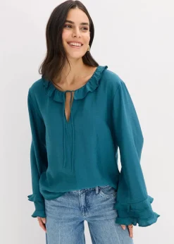 Damen bonprix Blusen & Tuniken|Bekleidung·Jacken & Mäntel|Tunika aus feinem Viskose-Mix