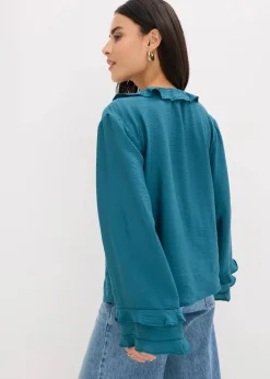 Damen bonprix Blusen & Tuniken|Bekleidung·Jacken & Mäntel|Tunika aus feinem Viskose-Mix