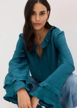 Damen bonprix Blusen & Tuniken|Bekleidung·Jacken & Mäntel|Tunika aus feinem Viskose-Mix