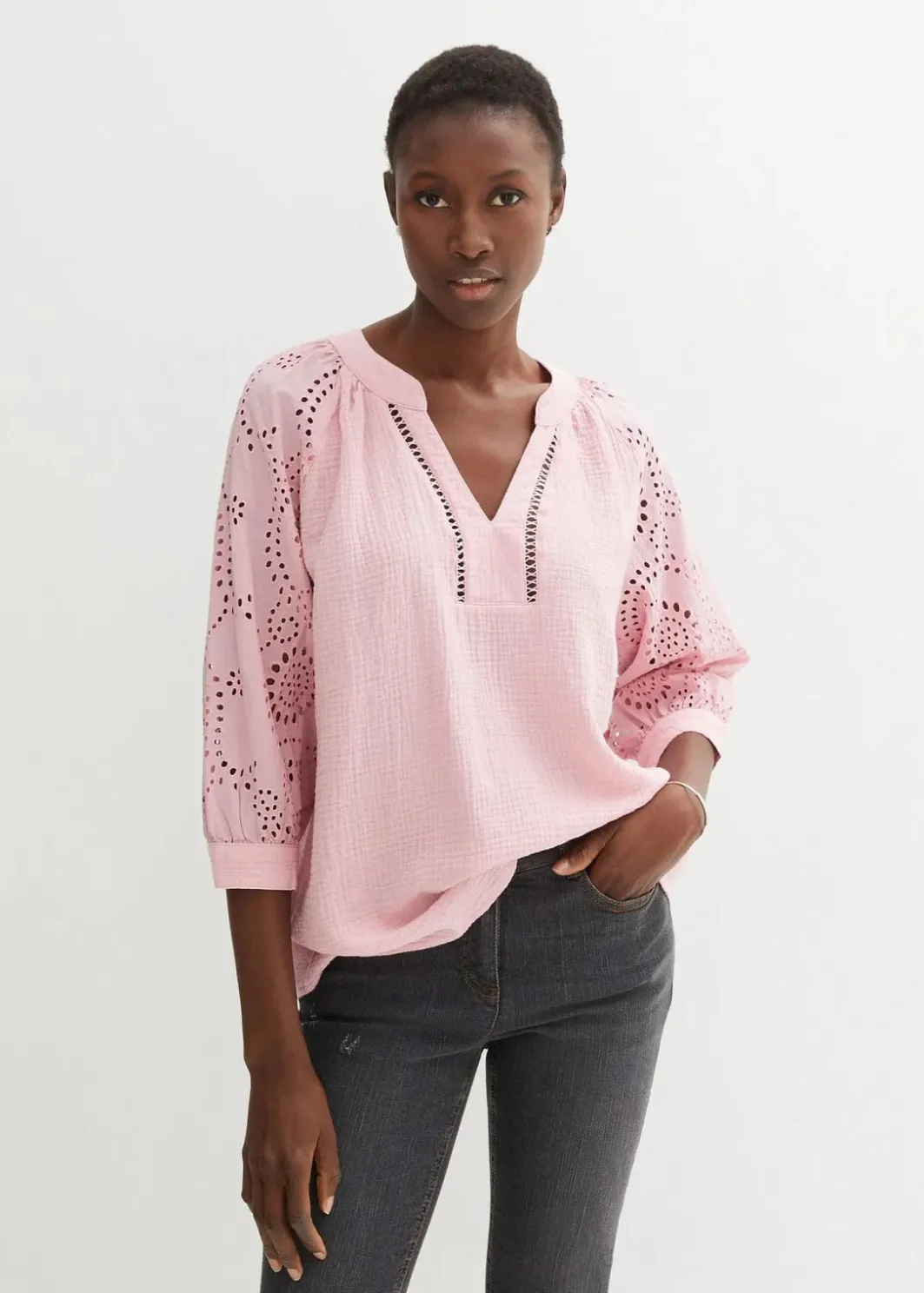 Damen bonprix Blusen & Tuniken|Bekleidung·Jacken & Mäntel|Tunika aus luftigem Musselin
