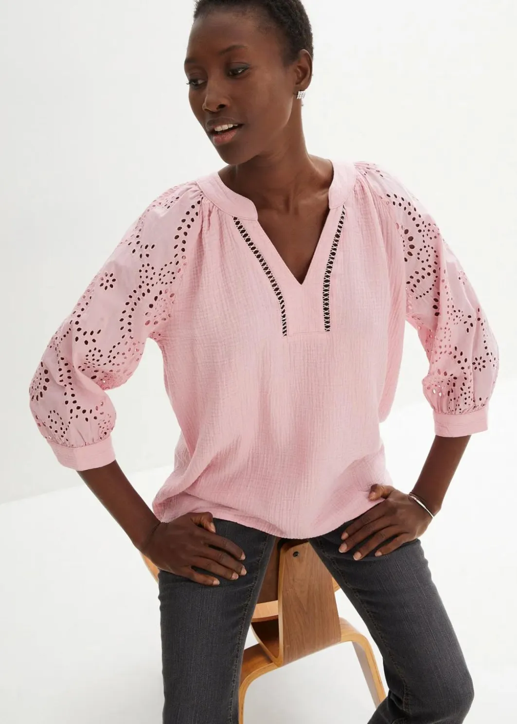 Damen bonprix Blusen & Tuniken|Bekleidung·Jacken & Mäntel|Tunika aus luftigem Musselin
