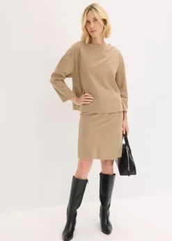 Damen bonprix Bekleidung·Jacken & Mäntel|Blusen & Tuniken|Tunika mit Fischgratmuster aus fester Ware