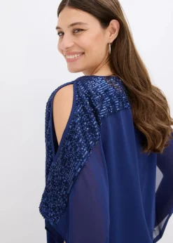 Hot Tunika mit Pailletten Damen Blusen & Tuniken|Festliche Mode
