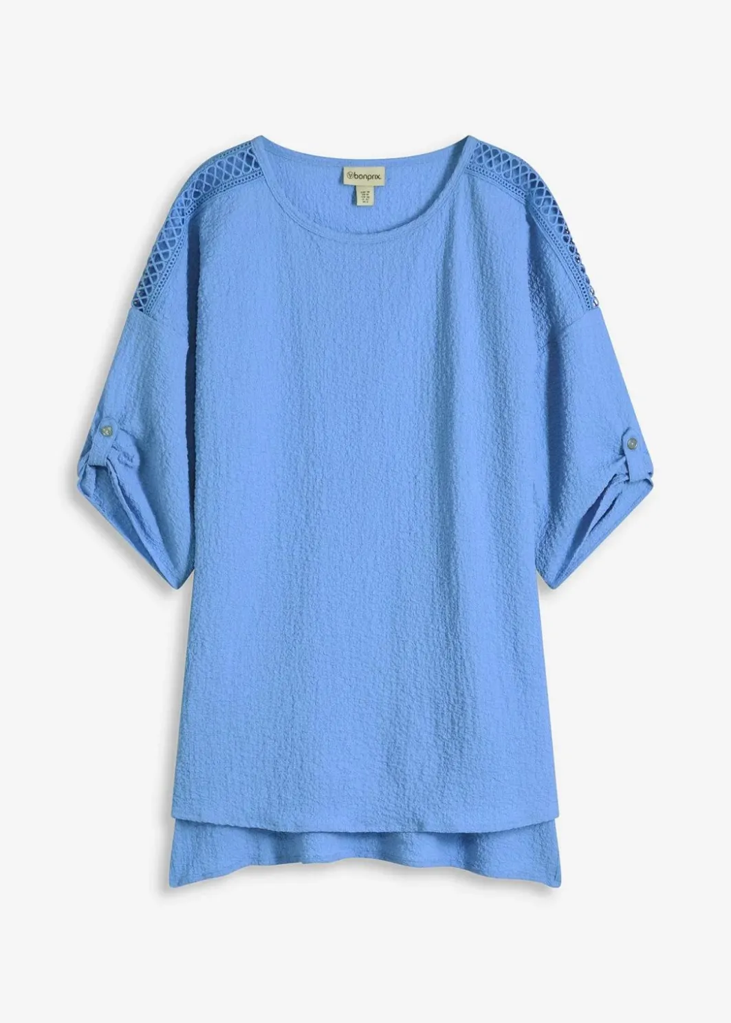 Damen bonprix Bekleidung·Jacken & Mäntel|Blusen & Tuniken|Tunika mit Struktur und Spitzenband