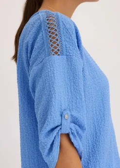 Damen bonprix Bekleidung·Jacken & Mäntel|Blusen & Tuniken|Tunika mit Struktur und Spitzenband