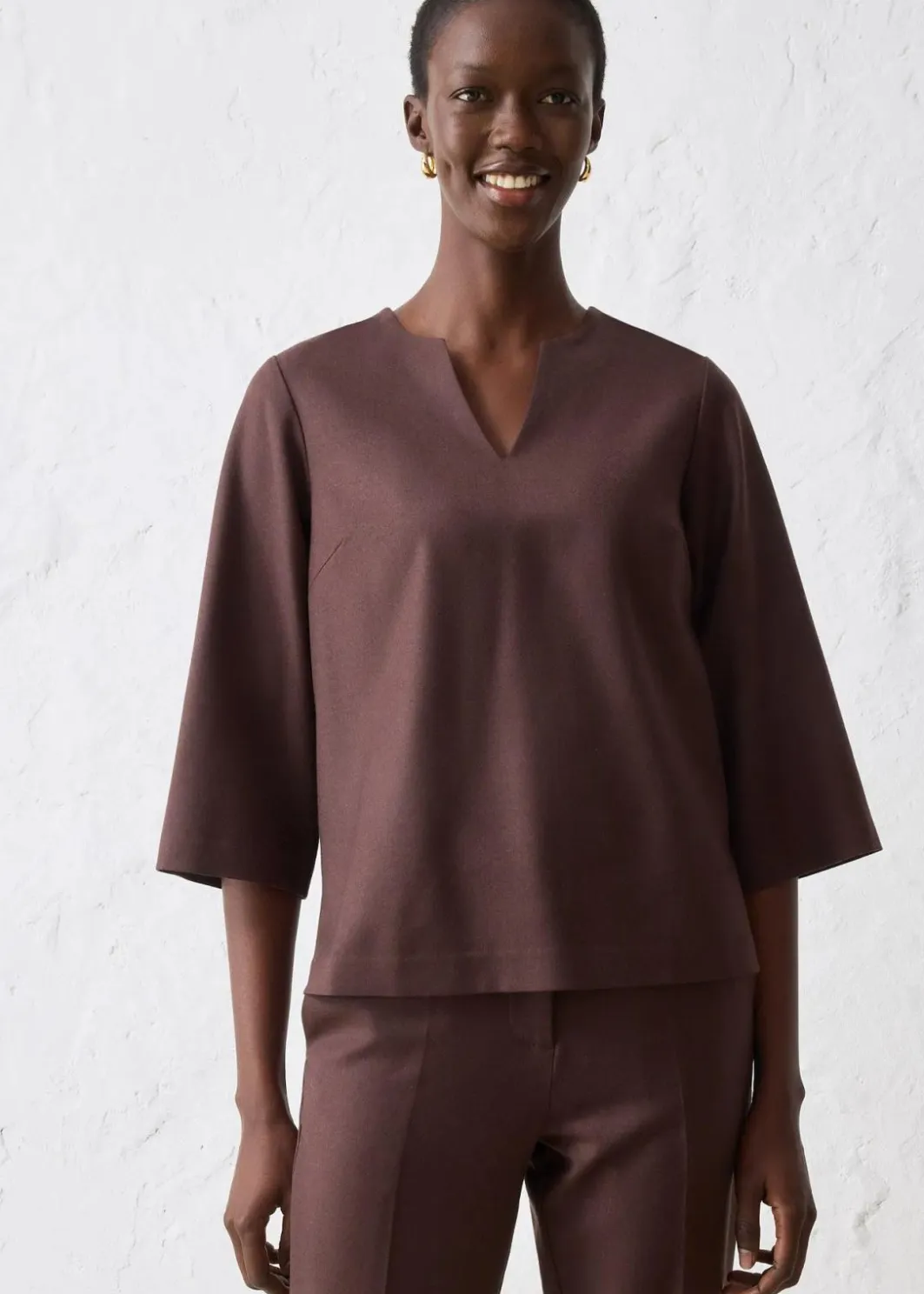 Damen bonprix Blusen & Tuniken|Bekleidung·Jacken & Mäntel|Tunika mit Wolle
