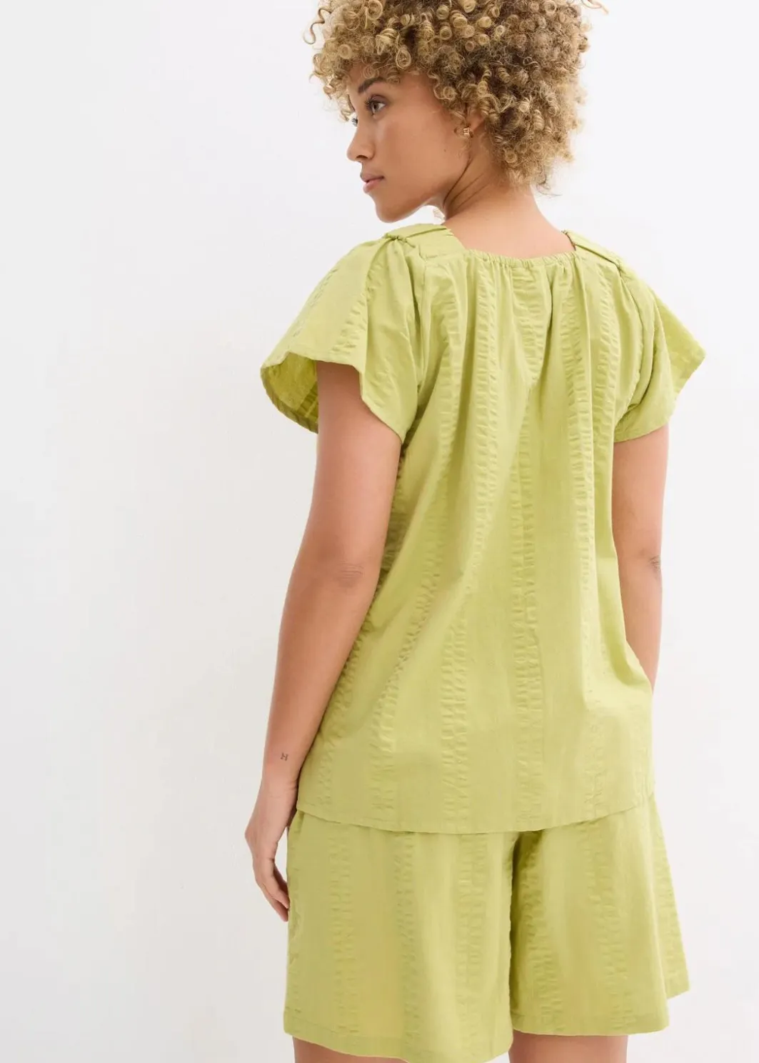 Clearance Tunikabluse aus Baumwoll-Seersucker Damen Bekleidung·Jacken & Mäntel|Blusen & Tuniken